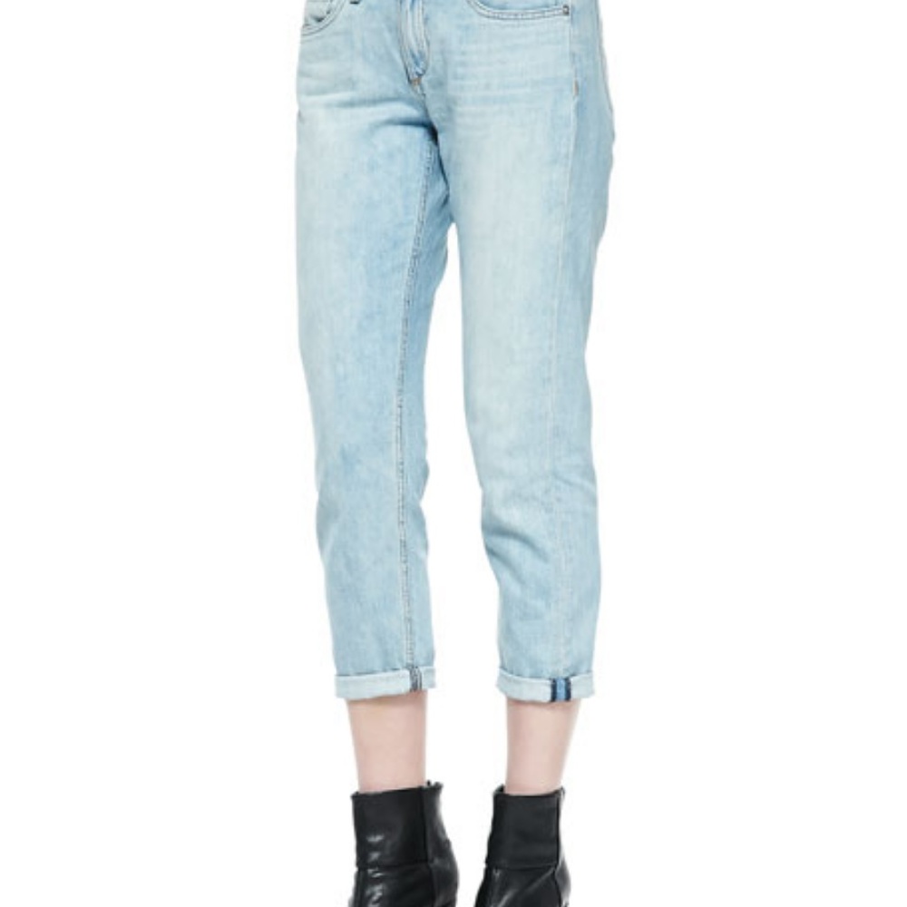 NWT Rag & Bone Powder blue cotton faded boyfriend Size 26